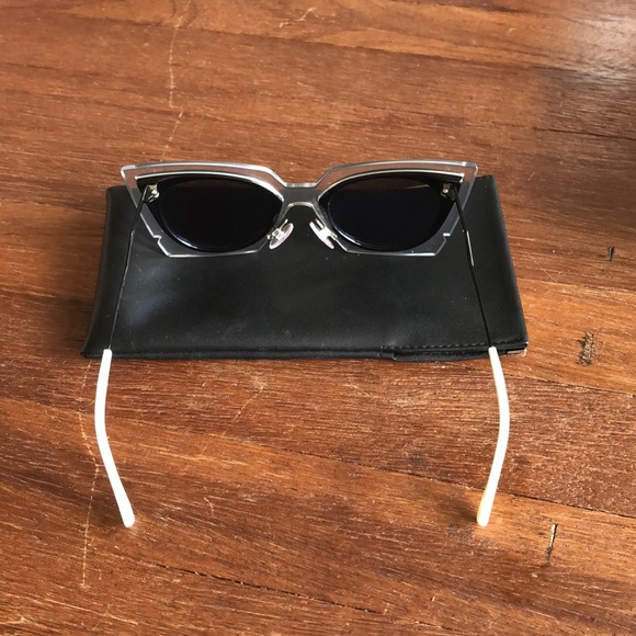 FENDI Cat Eye Sunglasses Black Designer Oversized Fashion Frames - Picture 3 of 4